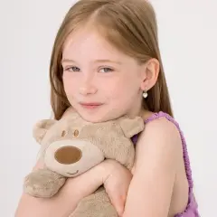 Girl's CZ Heart Dangle Huggie Hoop Sterling Silver Earrings - In Season Jewelry