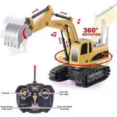 Joyfy 2PCS Remote Control Construction Vehicle Toy Set, RC Excavator & RC Dump Truck for Imaginative Play, Birthday Gifts for Toddlers Boys Girls