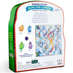 eeBoo: Slips & Ladders,Dragon Edition, Classic Board Game, Kids 5+, 2-4 Players