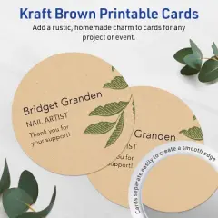 Avery Printable Round Cards, 4" Diameter, Kraft Brown, 75ct