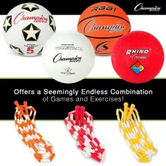 Champion Sports Physical Education Kit with 7 Balls & 14 Jump Ropes, Assorted Colors