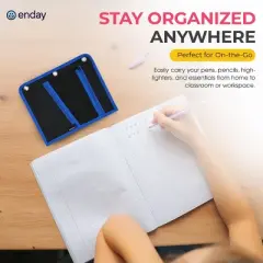 Enday Large Pencil Pouch for 3 Ring Binder, 3-Pocket Flat Pencil Pouch, Zippered Binder Pencil Pouches