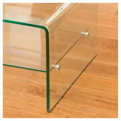 Ramona Long Coffee Table Glass with Shelf - Christopher Knight Home: Sleek Rectangle Design for Family Room