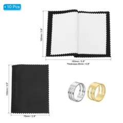 Unique Bargains Pure Cotton Flannel Jewelry Cleaning Portable Cleaning Cloth 10 Pcs