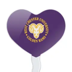 West Chester University Primary Logo Heart Love Cupcake Picks Toppers Decoration Set of 6