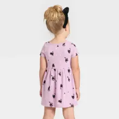 Toddler Girls' Short Sleeve Halloween Cats Dress - Cat & Jack&trade; Lavender