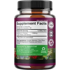 Extra Strength Hawthorn Berry Capsules, 4:1 Hawthorn Extract Digestion & Heart Health Supplement for Men & Women, Nature's Craft, 120ct