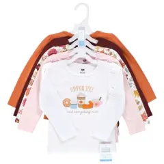 Hudson Baby Infant and Toddler Girl Long Sleeve T-Shirts, Fall Pumpkin Spice