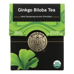 Buddha Teas Organic Ginkgo Biloba Tea - Case of 6/18 Bags