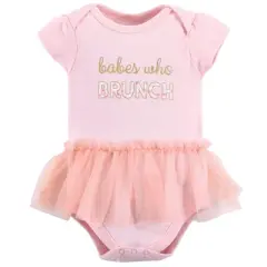 Little Treasure Baby Girl Cotton Bodysuits 5pk, Brunch