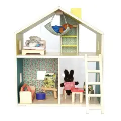 Manhattan Toy Little Nook 19-Piece Wooden Playhouse with Loft for Kids 3 + Year Old and Up