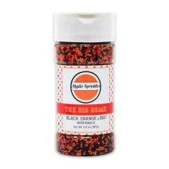Mystic Sprinkles The Big Game: Black, Orange & Red Nonpareil Mix 3.8oz Bottle