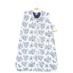 Hudson Baby Infant Girl Plush Faux Fur Sleeping Bag, Wearable Blanket, Blue Toile