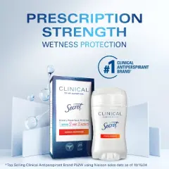Secret Clinical Strength Clear Gel Antiperspirant & Deodorant for Women - Stress Response - 1.6oz