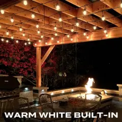 BrightLux 18ct LED 36ft Color Changing Indoor Outdoor Filament String Lights Multicolor Bulbs with Black Wire