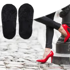 Unique Bargains Women's Invisible Breathable Soft Lace No Show Socks 5 Pairs