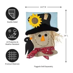 Evergreen Scarecrow Season Burlap Garden Flag, 12.5 x 18 inches