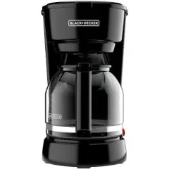 BLACK+DECKER 12-Cup Coffee Maker with Easy On/Off Switch, Easy Pour, Non-Drip Carafe with Removable Filter Basket, Vortex Technology, Black