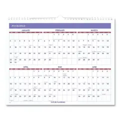 Monthly Wall Calendar, 15 x 12, White/Red/Blue Sheets, 12-Month (Jan to Dec): 2026