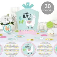 Big Dot of Happiness Whole Llama Fun - Llama Fiesta Baby Shower or Birthday Party Decor and Confetti - Terrific Table Centerpiece Kit - Set of 30