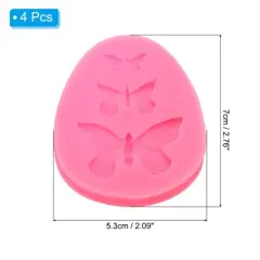 Unique Bargains Silicone Clay Template Fondant Template for Crafts Air Dry DIY Cake 4 Pcs
