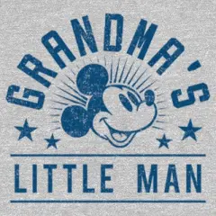 Infant's Mickey & Friends Grandma's Little Man  Onesie - Athletic Heather - 12 Months