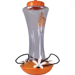 Audubon Orange Plastic Trumpet Oriole Bird Feeder - 20 Ounce