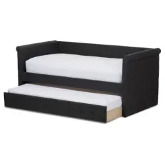 Twin Alena Modern And Contemporary Fabric Daybed with Trundle - Baxton Studio