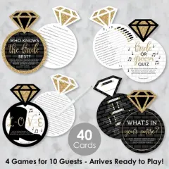 Big Dot of Happiness Nash Bash - 4 Nashville Bridal Shower Games - 10 Cards Each - Gamerific Bundle