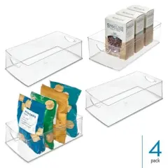 Plastic Kitchen Cabinet Storage Bins - Set of 4 - Clear - Made in USA