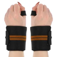 Unique Bargains Wrist Wraps Elastic Wrist Compression Strap with Thumb Loop for Powerlifting Competition Strength Training 2pcs