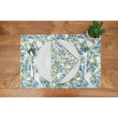 C&F Home Lakeside Blueberry Placemats Set of 6 Botanical Blueberry Floral, 14" x 20"