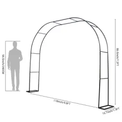 GustoWave 118''Wx86.5''H Metal Garden Arbor Trellis, Climbing Plants Outdoor Garden Arch, Wedding Arch Frame