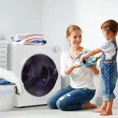 ROVSUN 2.6 Cu.Ft Portable Clothes Dryer, 1400W Front Load Tumble Laundry Dryer with Stainless Steel Tub & LCD Control Panel for Apartment, Home, Dorm