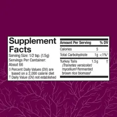 Host Defense Turkey Tail Mushroom Powder - Digestive Health & Immune Support - 3.5 oz (66 Servings)*