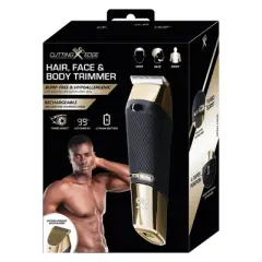 The Cutting Edge LCD Rechargeable Hair Face & Body Trimmer with Ceramic Blade and Turbo Boost - 6ct