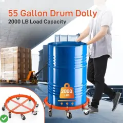 55 Gallon Drum Dolly, Heavy Duty 2000LBS Load Capacity Drum Cart with 8 Swivel Casters Wheel