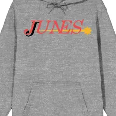 Persona 4 Junes Logo Long Sleeve Athletic Heather Adult Hooded Sweatshirt