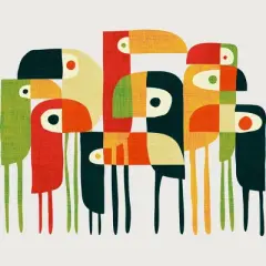 Junior's Design By Humans Bird Family By radiomode T-Shirt