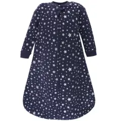 Hudson Baby Infant Premium Quilted Long Sleeve Sleeping Bag and Wearable Blanket, Metallic Stars