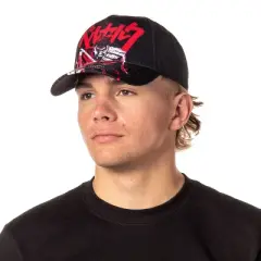 Berserk Hat Anime Manga Guts Logo Precurve Bill Snapback Hat Cap Black
