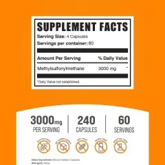 BulkSupplements Methylsulfonylmethane (MSM) Capsules