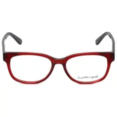 Ernest Hemingway H4674 50mm Unisex Acetate Rectangular Designer Eyeglasses OR Blue Light Filter OR Reading Glasses in Tortoise Havana Burgundy Red
