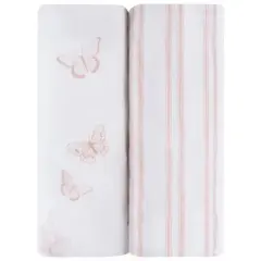 Ely's & Co. Baby Fitted Bassinet Sheet  100% Combed Jersey Cotton Pink for Baby Girl 2 Pack