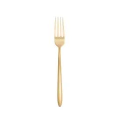 Fortessa Tableware Solutions 5pc Velo Brushed Gold Plated Flatware Set: 18/10 Stainless Steel, Dishwasher-Safe, Service for 1