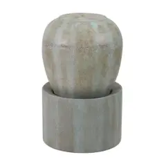 NAYSAYE Fountain Outdoor Cement Urn Water Feature Decorative for Garden Lawn Patio Deck, Blue, 19.3"*19.3"*32.3"