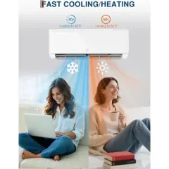 Acekool 18,000 BTU Mini Split AC & Heat Pump, 21 SEER2 Inverter, Quiet Ductless System for up to 1,250 Sq Ft, Energy Star, with Install Kit
