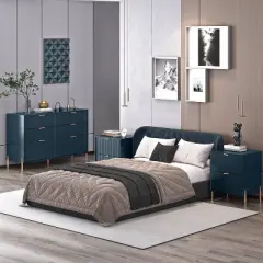 Festivo 3pc Modern Elegance 2 Drawer Nightstands and 6 Drawer Dresser Set