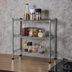 Boersma 3-Tier Cabinet Organizer Shelf Rack for Kitchen, Pantry, and Countertop Storage &ndash; Expandable Spice Rack Stand for Household Essentials