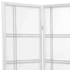 4 ft. Tall Double Cross Shoji Screen - White (5 Panels) - Oriental Furniture